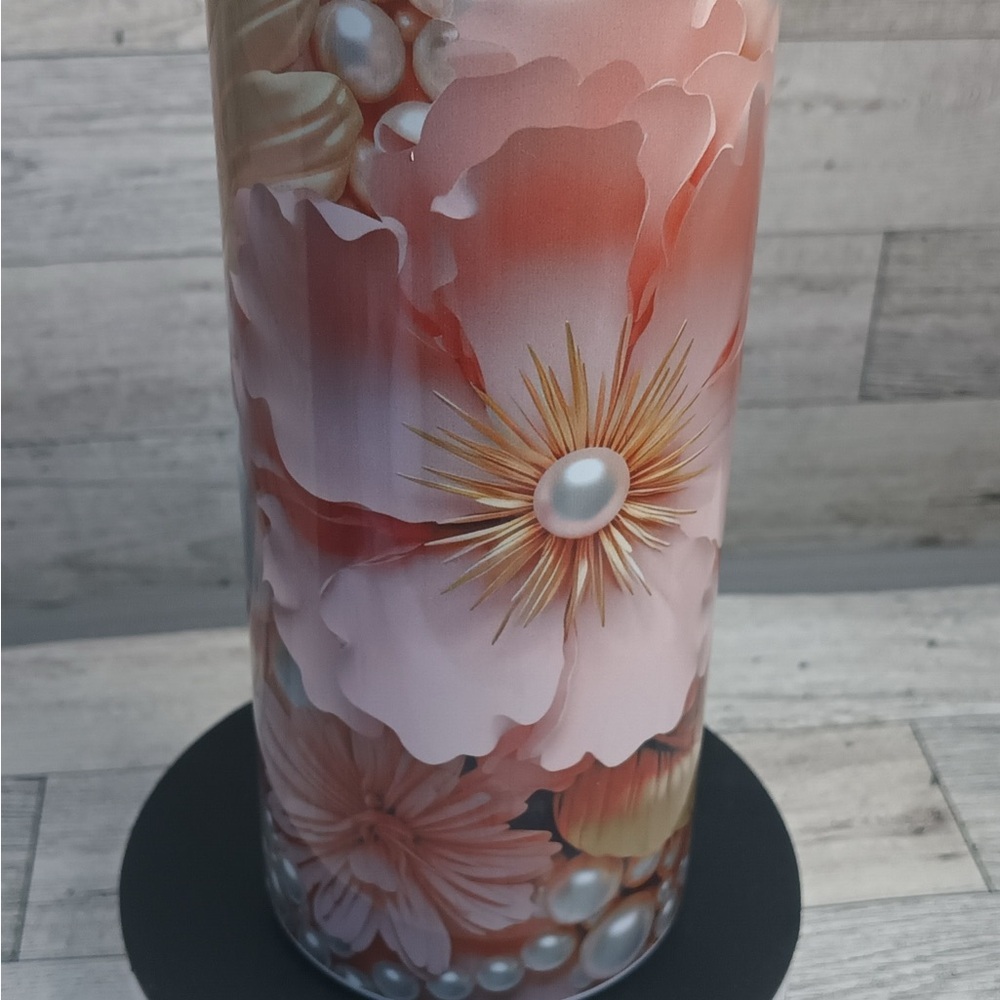 Floral Pink and Cream Vase